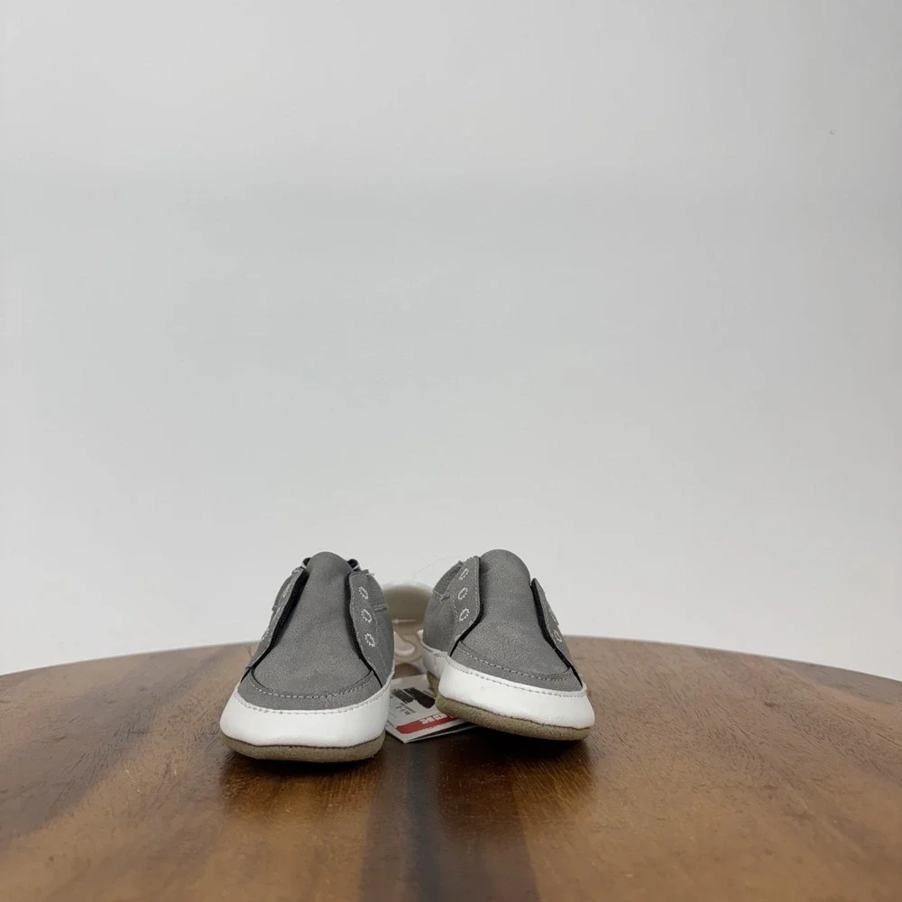 New Infant Robeez Soft Soles Gray Comfort Casual Shoes Size‎ 6-12 Months NWOB